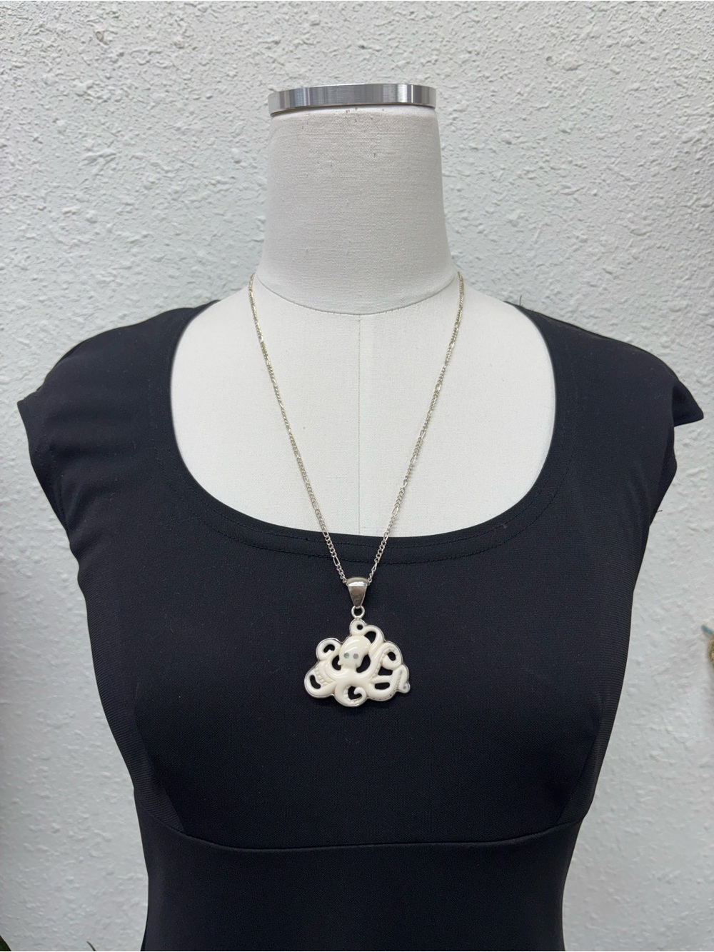 Charles Albert Sterling Silver Octopus Pendant Necklace